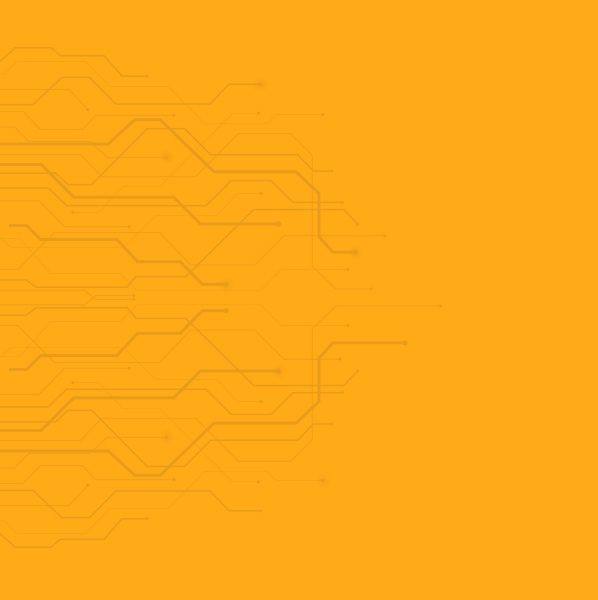 A yellow background with some lines and dots