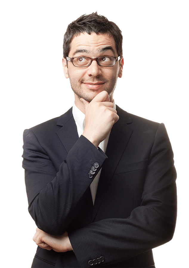 A man in a suit and glasses is posing for the camera.